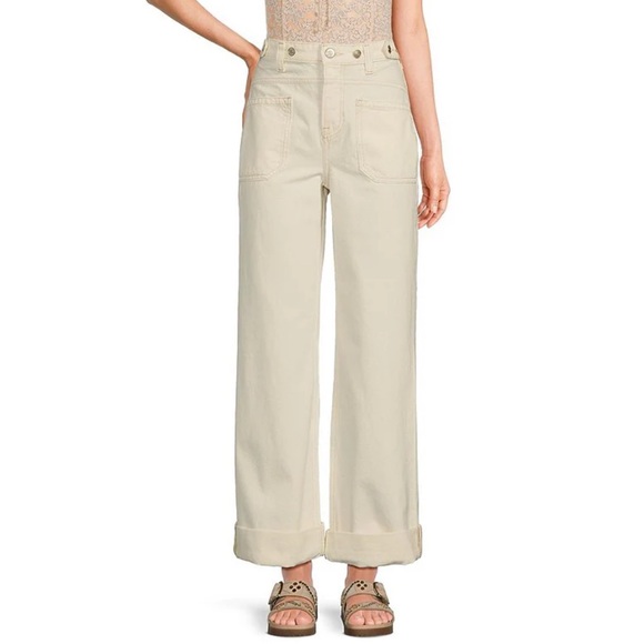 WE THE FREE PALMER CUFFED JEANS EGGSHELL - Picture 5 of 8